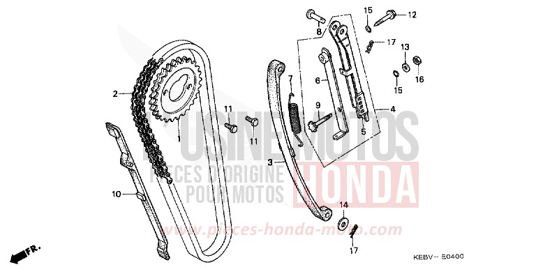 NOCKENWELLENKETTE/SPANNVORRICHTUNG von CB1300 Super Bold'or ABS SCHWARZ (NH1) von 1998